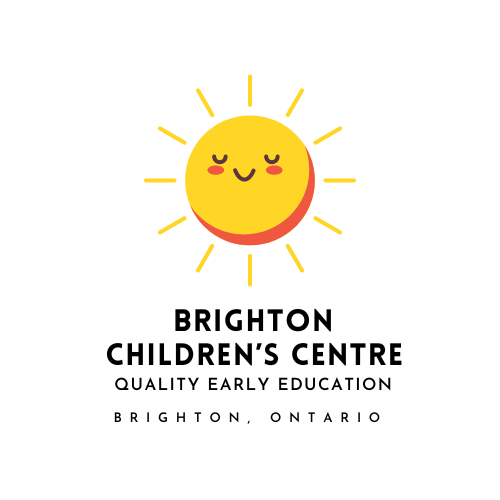 a sun smiling with eyes closed with the words "brighton children's centre" underneath of it